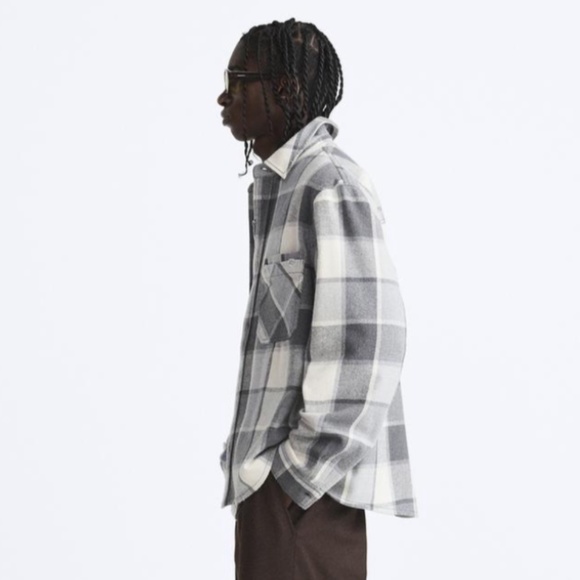 ZARA PLAID OVERSHIRT gray/white - Picture 2 of 13